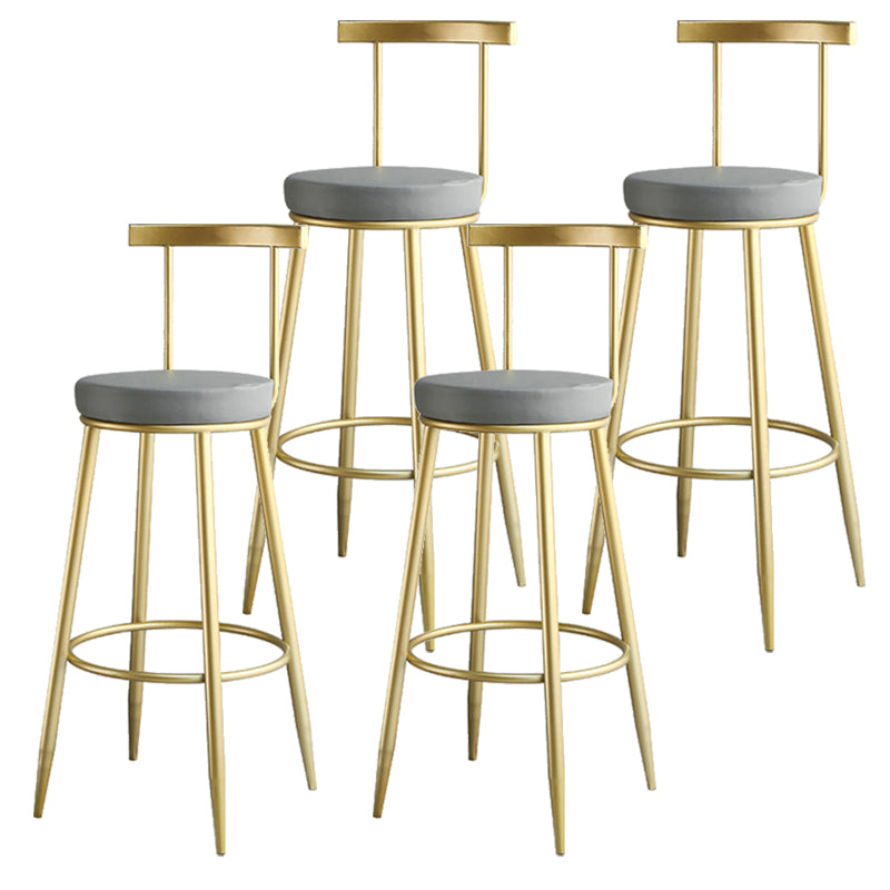 Nordic Style Bar-stool Round Counter Bar Stool with Metal Legs for Home Use
