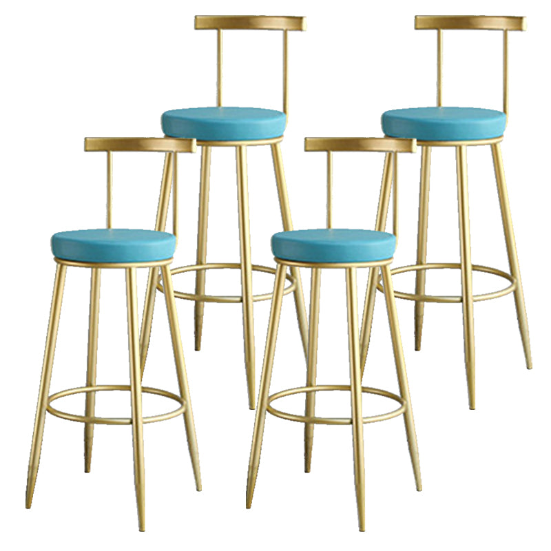 Nordic Style Bar-stool Round Counter Bar Stool with Metal Legs for Home Use