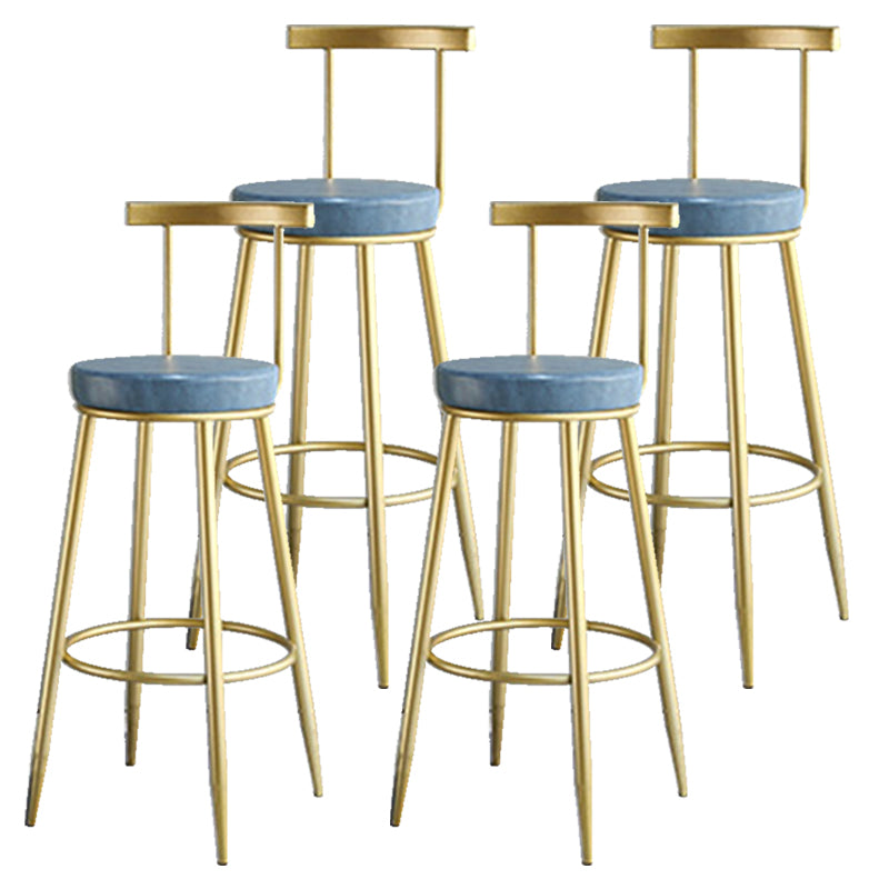 Nordic Style Bar-stool Round Counter Bar Stool with Metal Legs for Home Use
