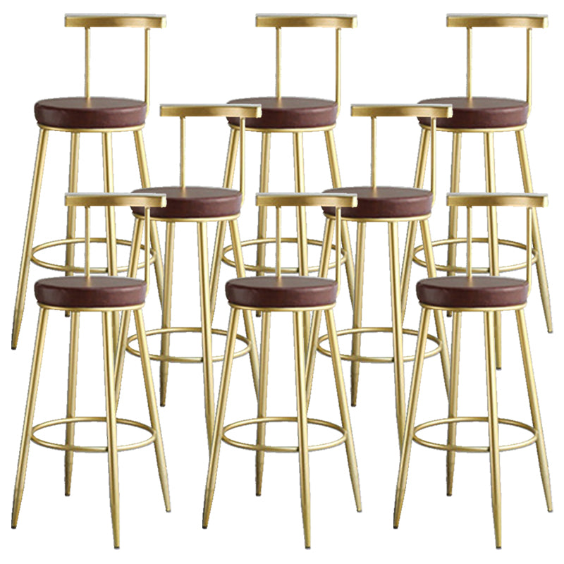 Nordic Style Bar-stool Round Counter Bar Stool with Metal Legs for Home Use