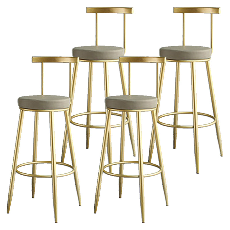 Nordic Style Bar-stool Round Counter Bar Stool with Metal Legs for Home Use