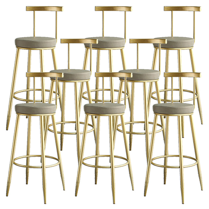Nordic Style Bar-stool Round Counter Bar Stool with Metal Legs for Home Use
