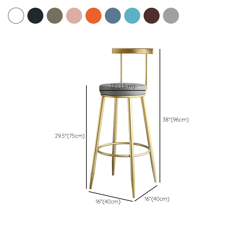 Nordic Style Bar-stool Round Counter Bar Stool with Metal Legs for Home Use
