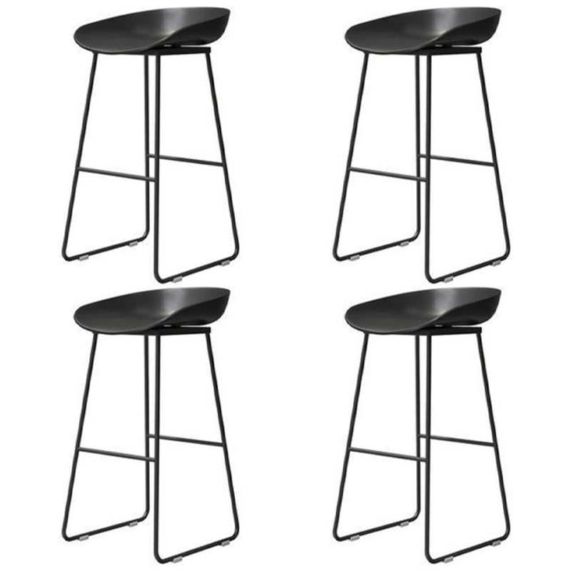 Modern Backrest Counter Stool Iron Cafe Bar Stool with Acrylic Seat