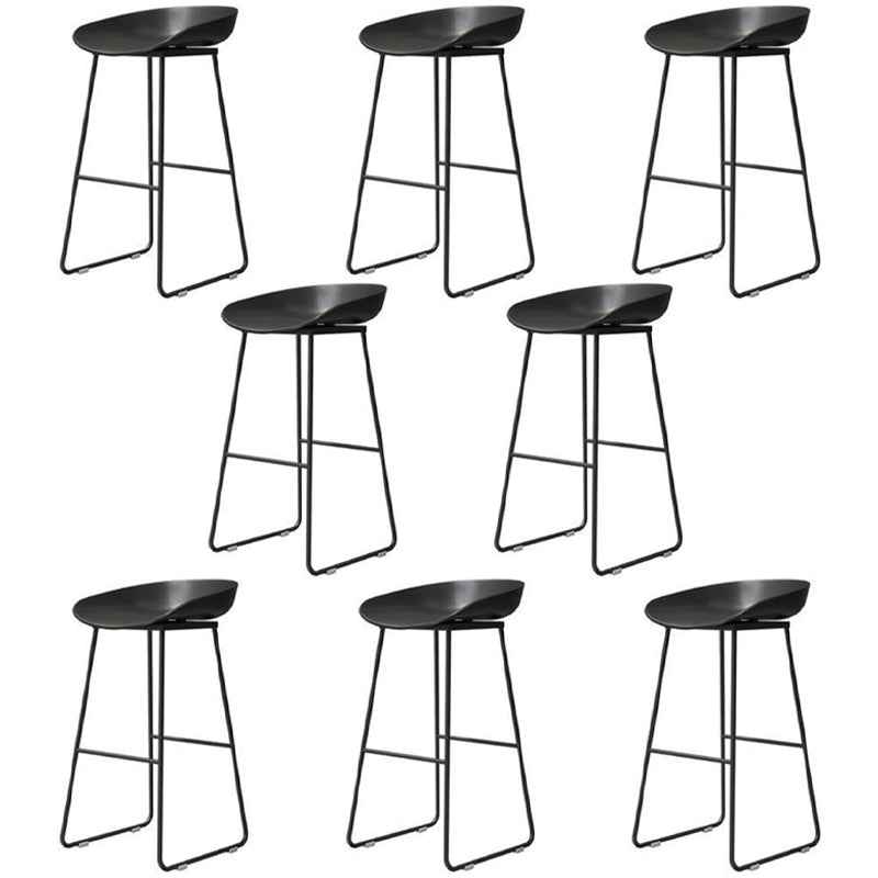 Modern Backrest Counter Stool Iron Cafe Bar Stool with Acrylic Seat