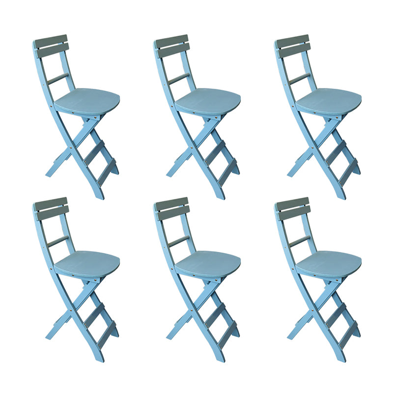 Modern Foldable Backrest Counter Chair Solid Wood Bar Chair with 4 Legs