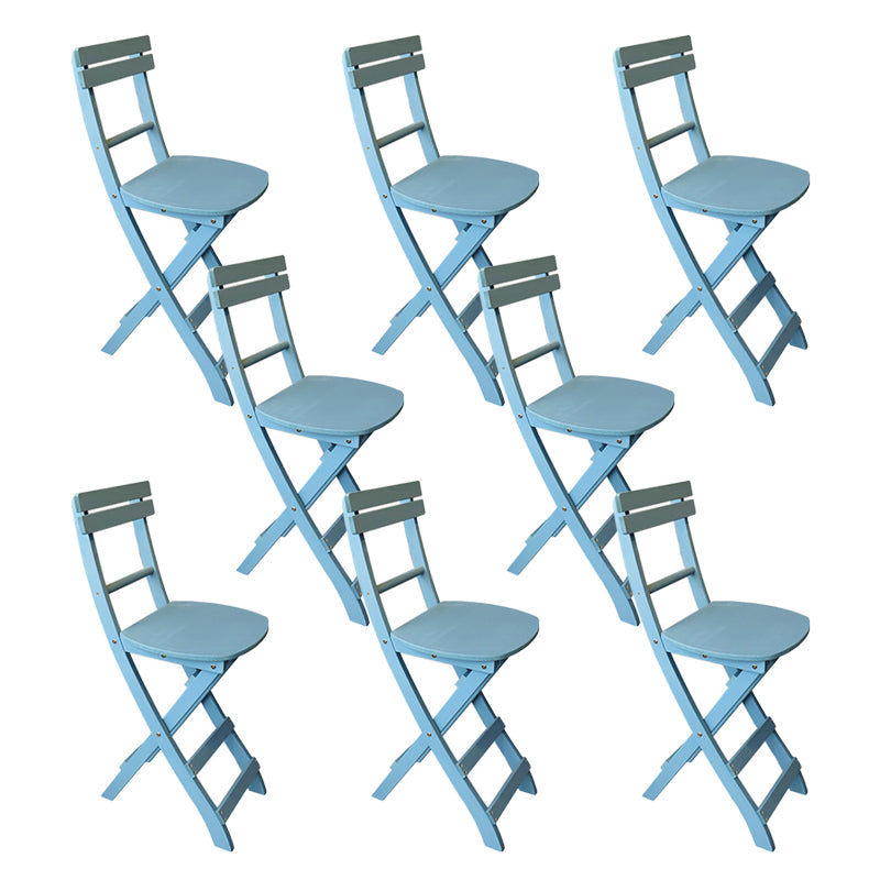 Modern Foldable Backrest Counter Chair Solid Wood Bar Chair with 4 Legs