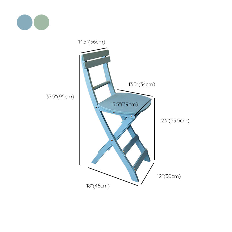 Modern Foldable Backrest Counter Chair Solid Wood Bar Chair with 4 Legs