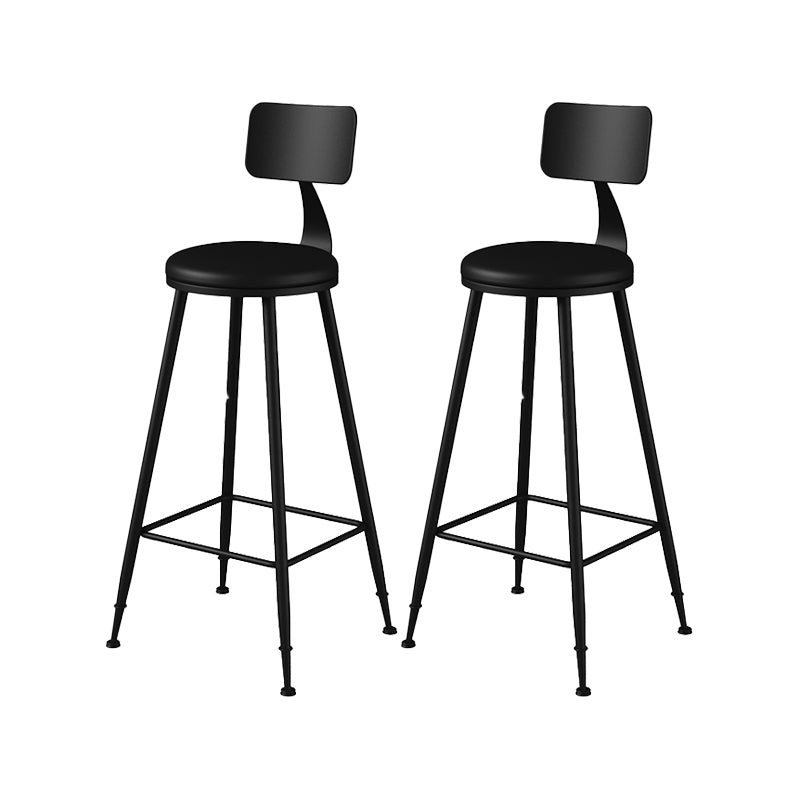 Modern Armless Counter Stool Iron Kitchen Bar Stool with Seat and Pedal