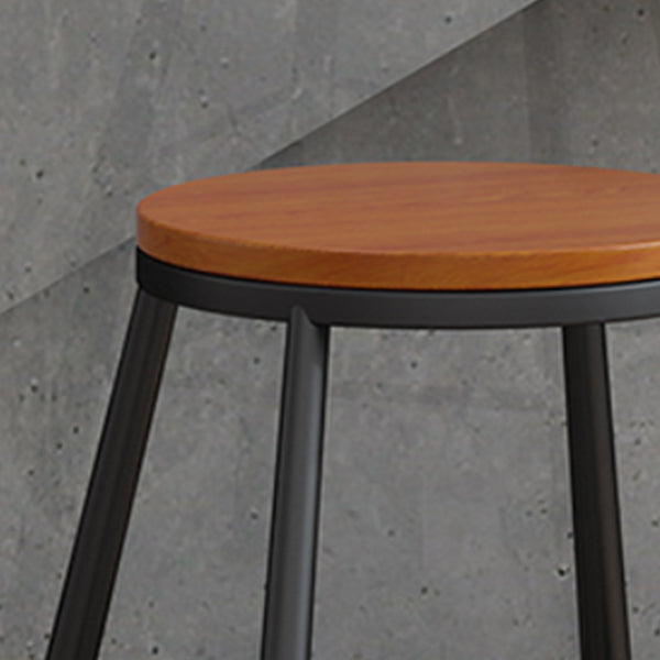 Modern Armless Counter Stool Iron Kitchen Bar Stool with Seat and Pedal