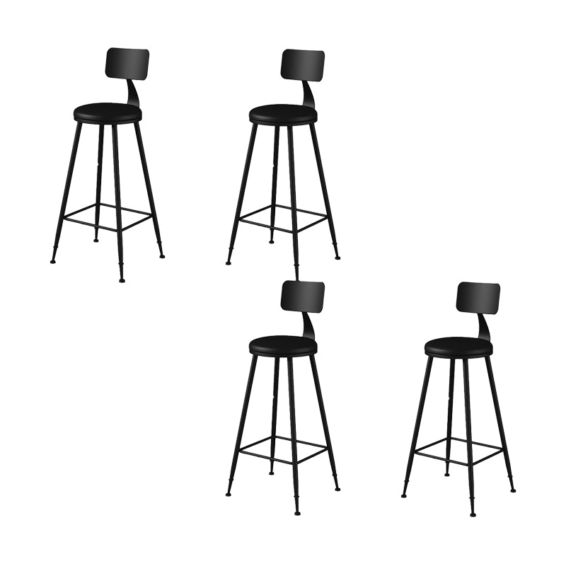 Modern Armless Counter Stool Iron Kitchen Bar Stool with Seat and Pedal