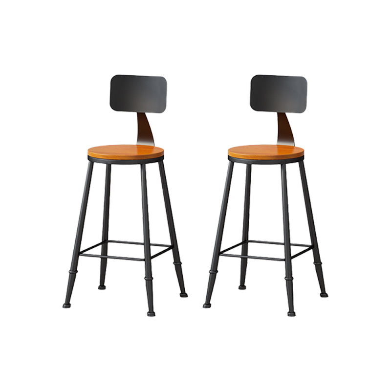 Modern Armless Counter Stool Iron Kitchen Bar Stool with Seat and Pedal