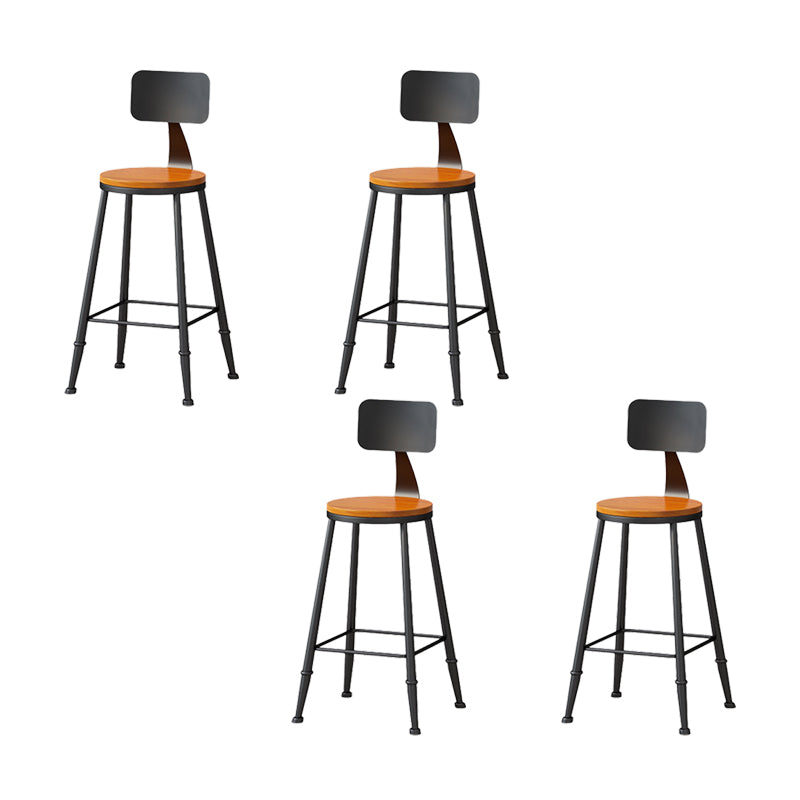 Modern Armless Counter Stool Iron Kitchen Bar Stool with Seat and Pedal