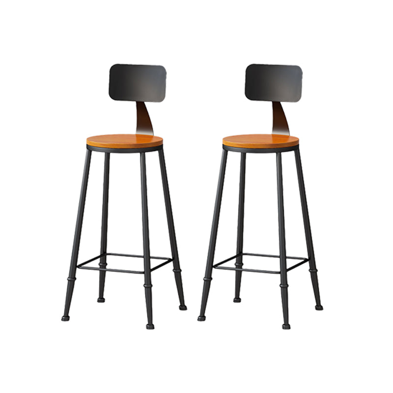 Modern Armless Counter Stool Iron Kitchen Bar Stool with Seat and Pedal