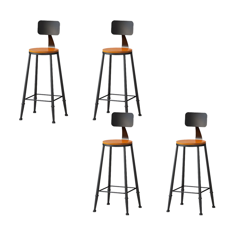 Modern Armless Counter Stool Iron Kitchen Bar Stool with Seat and Pedal