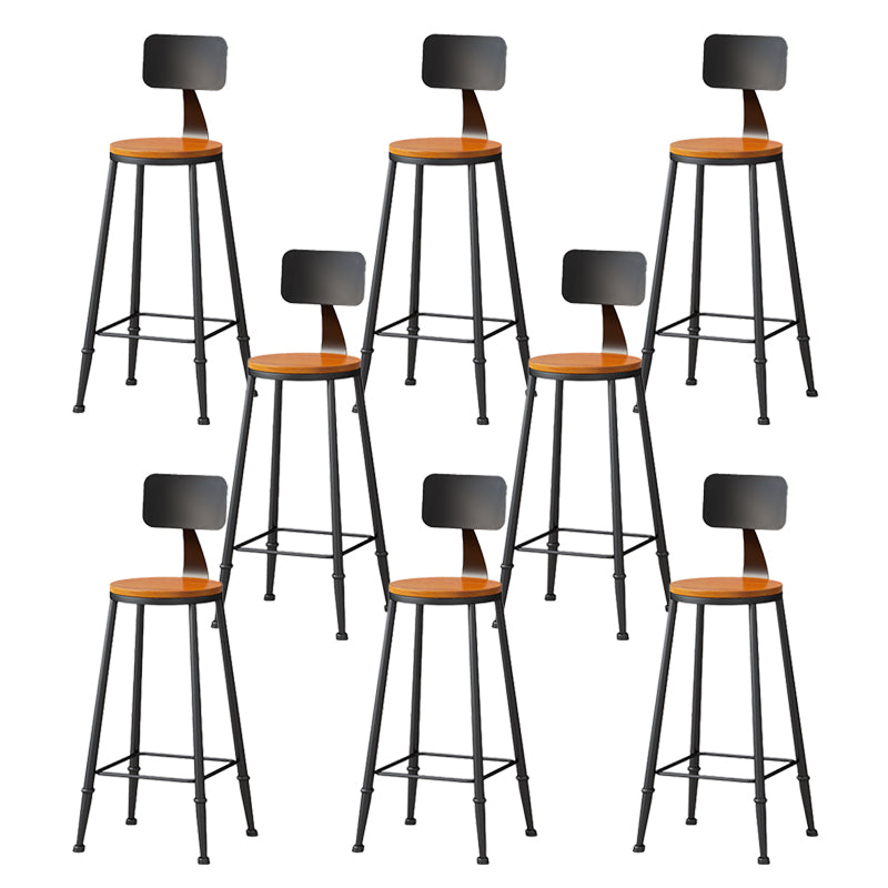 Modern Armless Counter Stool Iron Kitchen Bar Stool with Seat and Pedal
