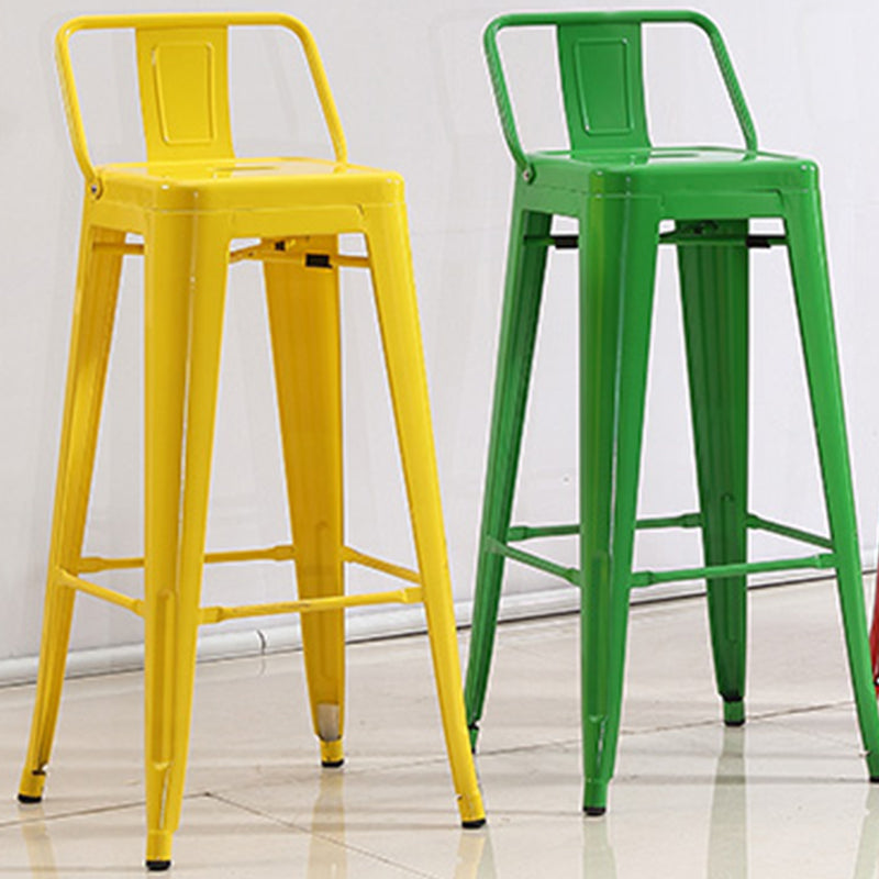 Industrial Low Back Counter Stool Metal Counter Height Stools