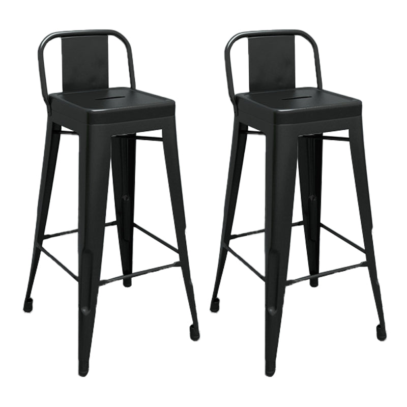 Industrial Low Back Counter Stool Metal Counter Height Stools