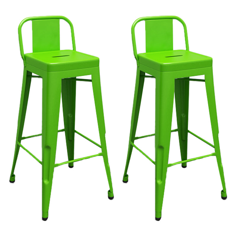 Industrial Low Back Counter Stool Metal Counter Height Stools