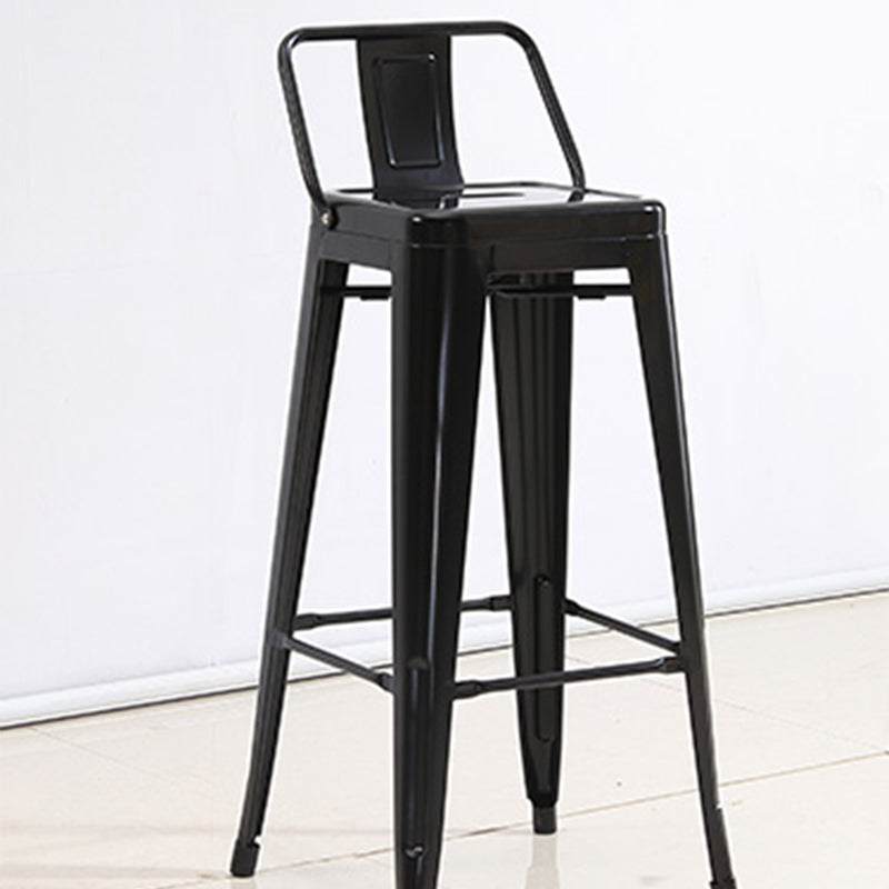 Industrial Low Back Counter Stool Metal Counter Height Stools