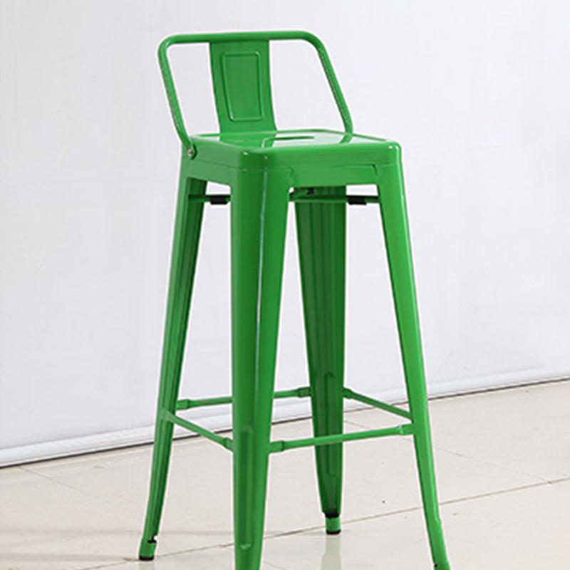 Industrial Low Back Counter Stool Metal Counter Height Stools