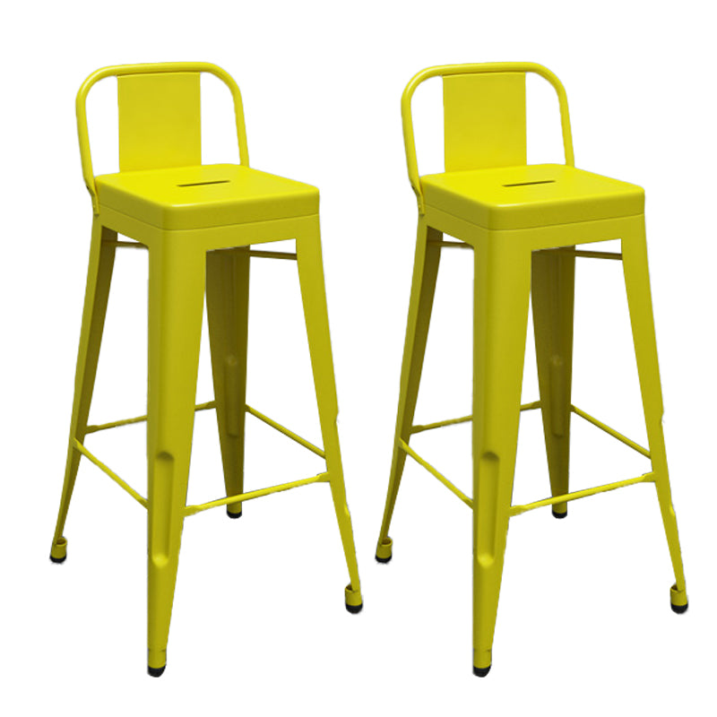 Industrial Low Back Counter Stool Metal Counter Height Stools