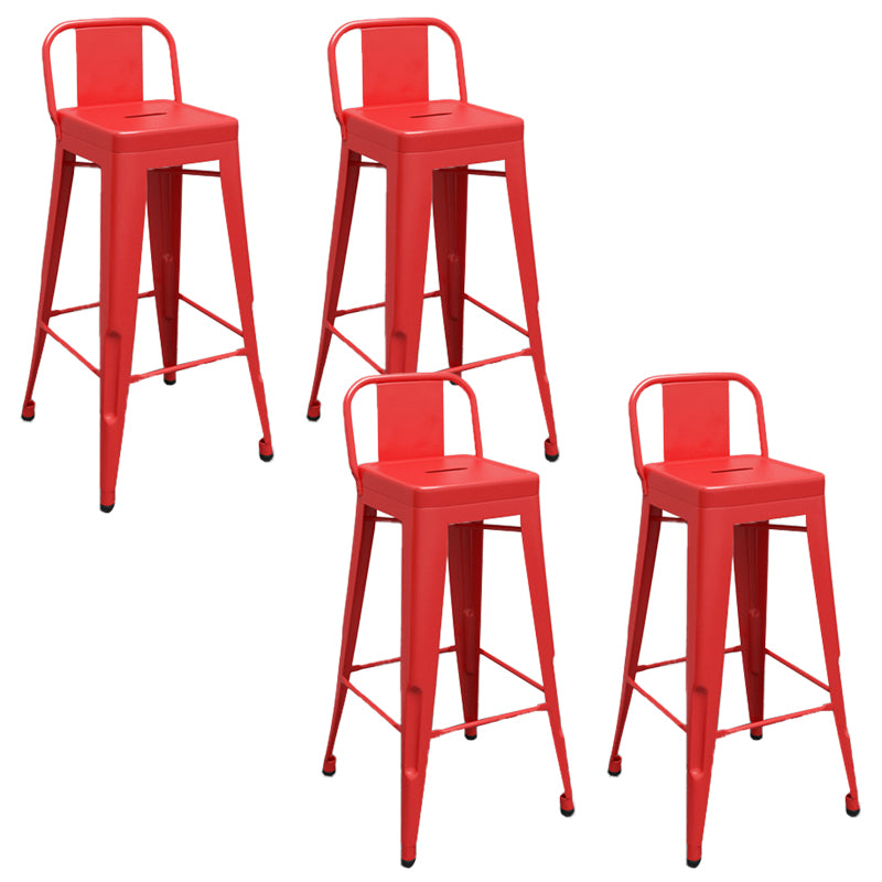 Industrial Low Back Counter Stool Metal Counter Height Stools