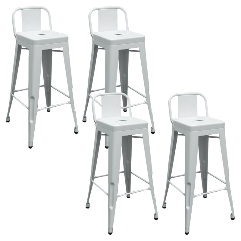 Industrial Low Back Counter Stool Metal Counter Height Stools