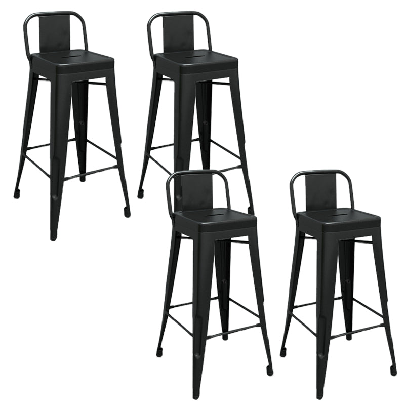 Industrial Low Back Counter Stool Metal Counter Height Stools