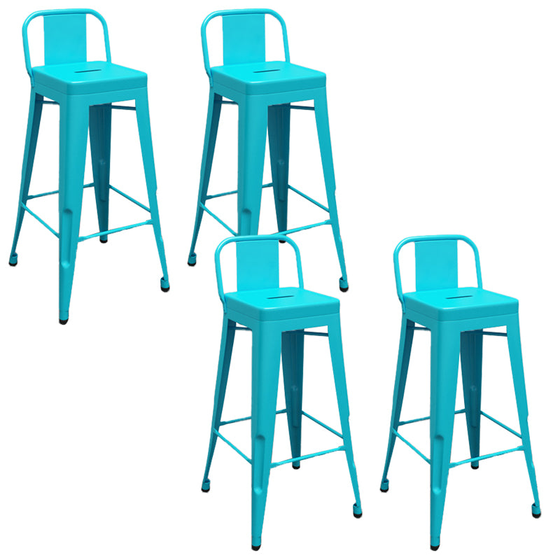 Industrial Low Back Counter Stool Metal Counter Height Stools