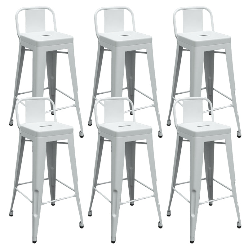 Industrial Low Back Counter Stool Metal Counter Height Stools