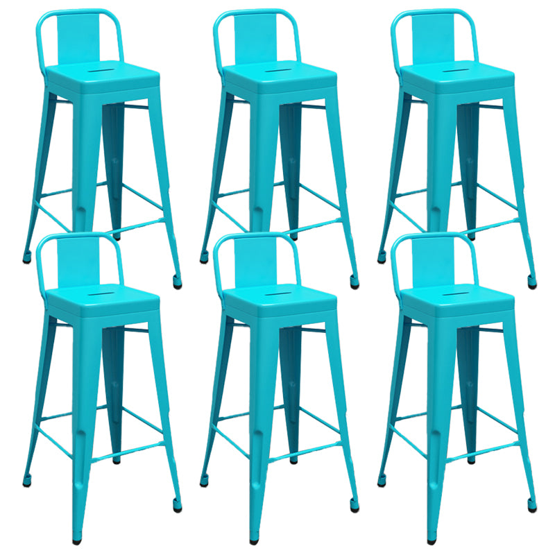 Industrial Low Back Counter Stool Metal Counter Height Stools