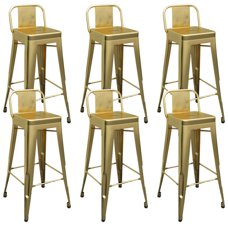 Industrial Low Back Counter Stool Metal Counter Height Stools