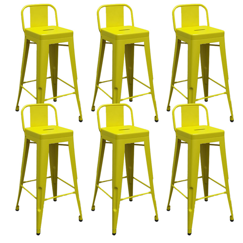 Industrial Low Back Counter Stool Metal Counter Height Stools