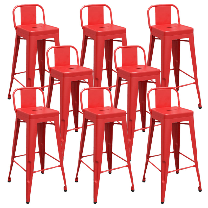 Industrial Low Back Counter Stool Metal Counter Height Stools