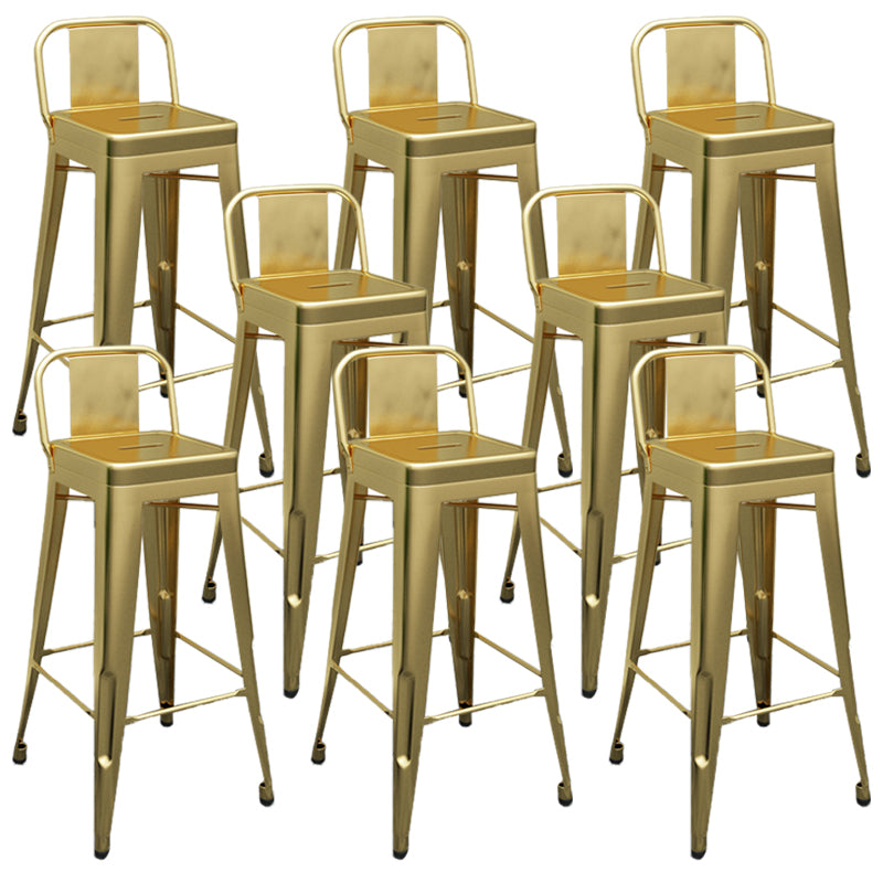 Industrial Low Back Counter Stool Metal Counter Height Stools