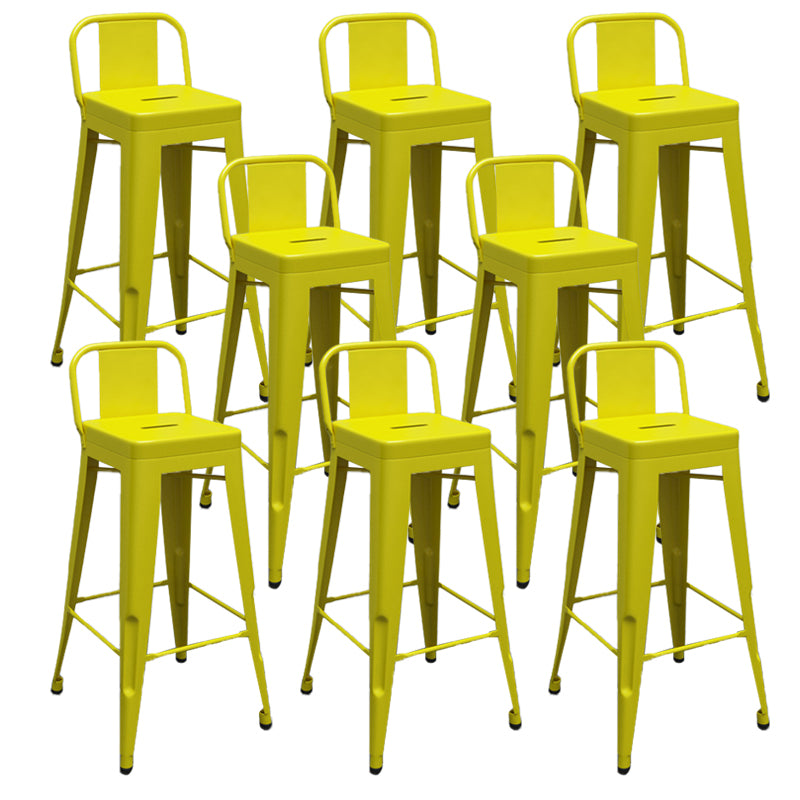 Industrial Low Back Counter Stool Metal Counter Height Stools