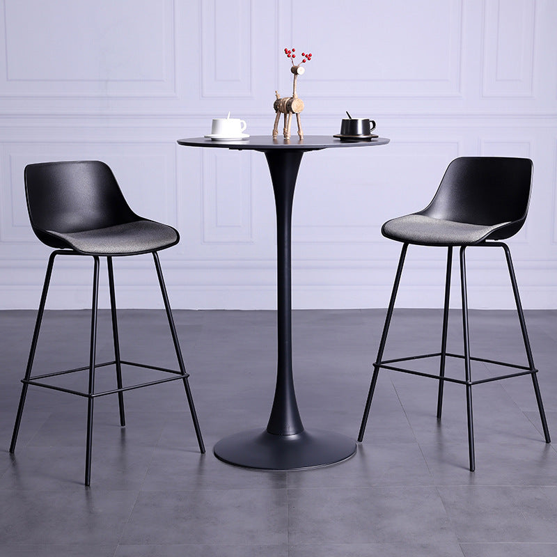Modern Plastic Bar-stool Bucket Seat Counter Bar Stool with Metal Legs