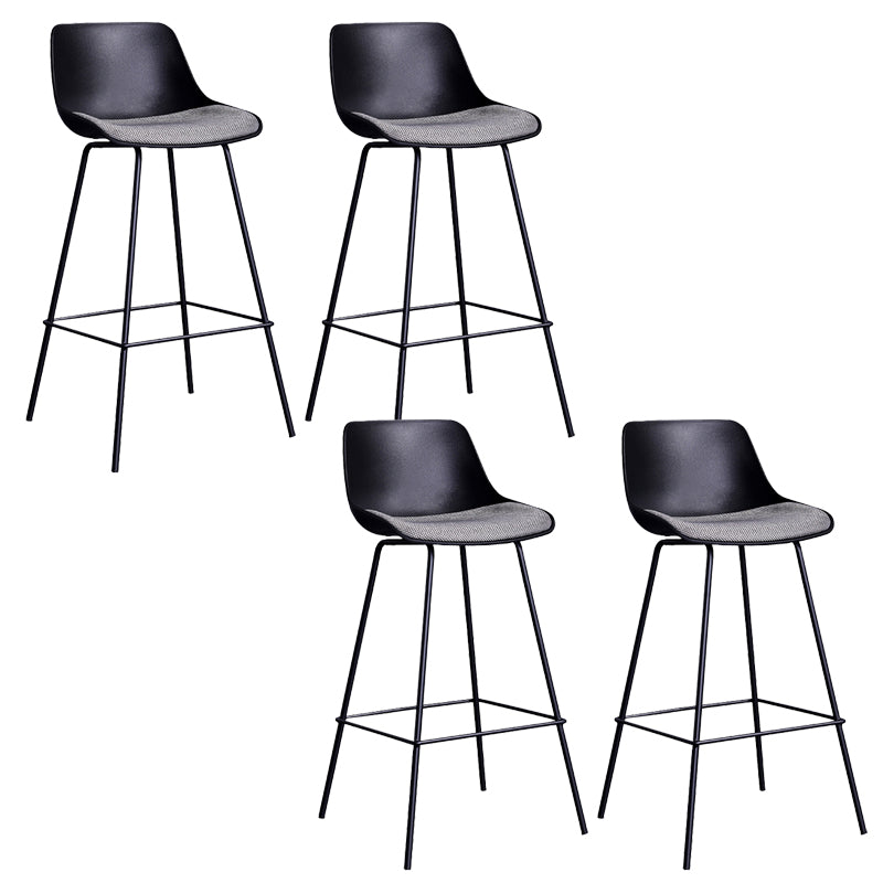 Modern Plastic Bar-stool Bucket Seat Counter Bar Stool with Metal Legs