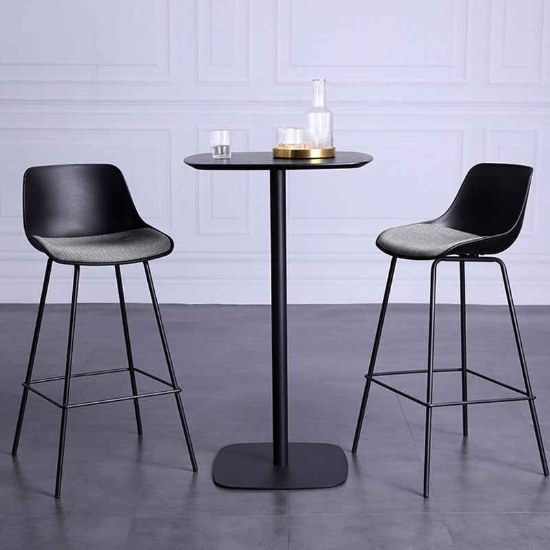 Modern Plastic Bar-stool Bucket Seat Counter Bar Stool with Metal Legs