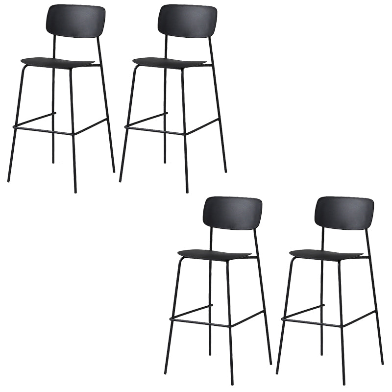 Modern Plastic Bar-stool Square Seat Counter Bar Stool with Metal Legs