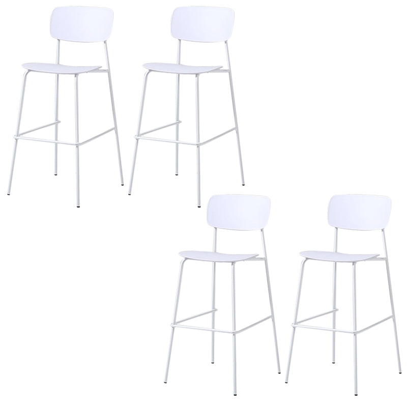 Modern Plastic Bar-stool Square Seat Counter Bar Stool with Metal Legs