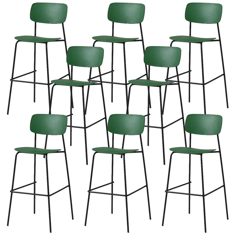 Modern Plastic Bar-stool Square Seat Counter Bar Stool with Metal Legs