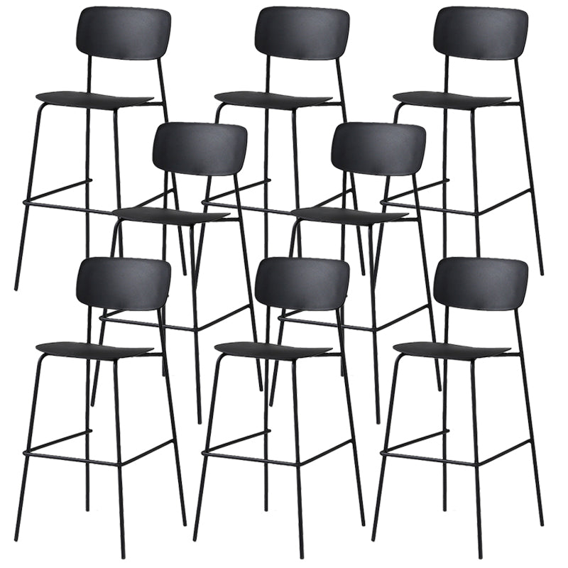 Modern Plastic Bar-stool Square Seat Counter Bar Stool with Metal Legs