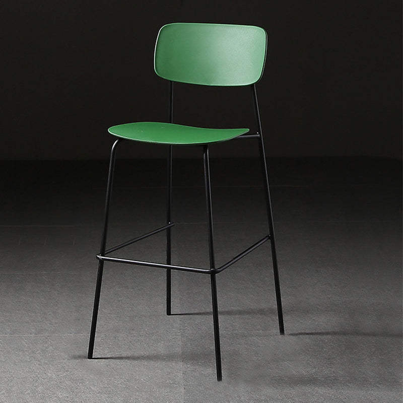 Modern Plastic Bar-stool Square Seat Counter Bar Stool with Metal Legs