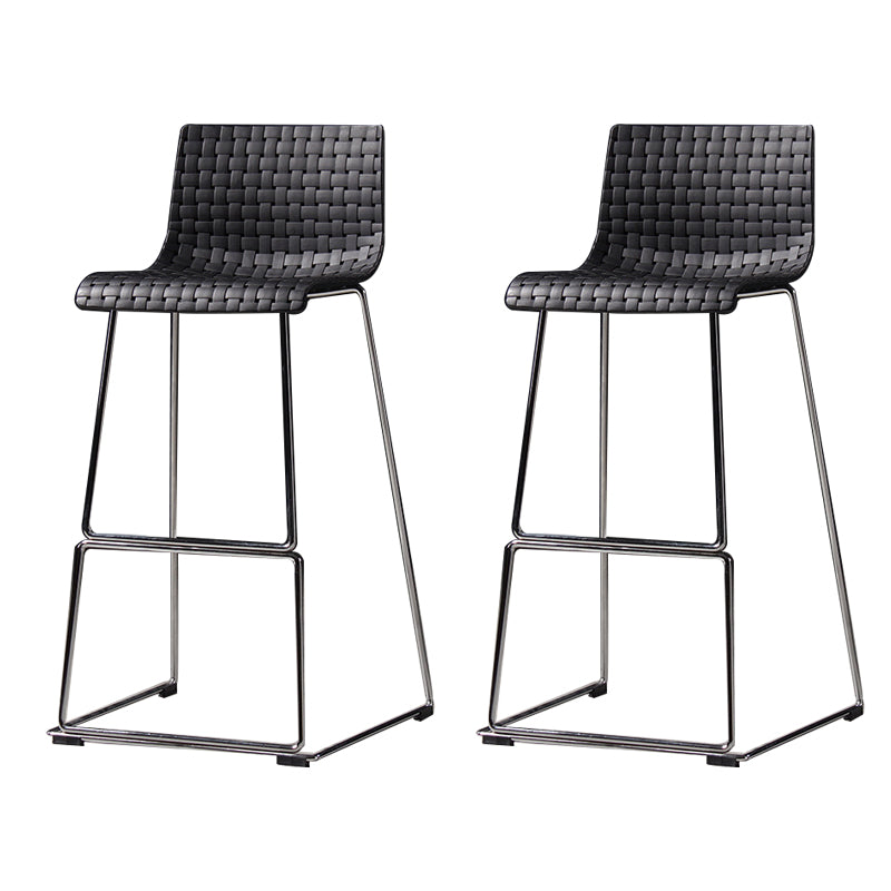 Modern Style Plastic Bar-stool Rectangle Seat Counter Bar Stool with Metal Legs