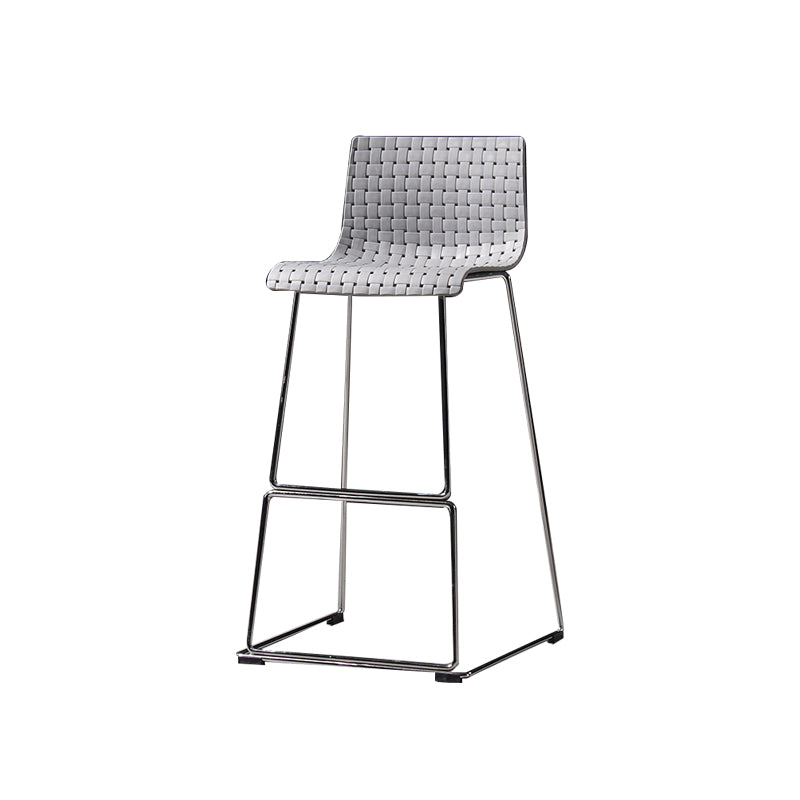 Modern Style Plastic Bar-stool Rectangle Seat Counter Bar Stool with Metal Legs