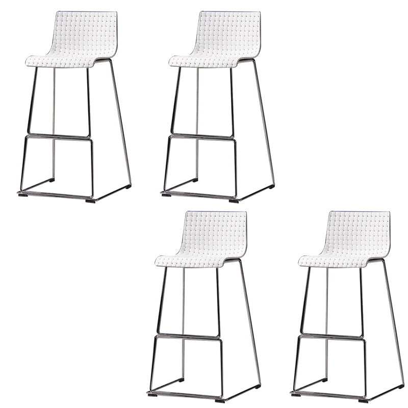 Modern Style Plastic Bar-stool Rectangle Seat Counter Bar Stool with Metal Legs