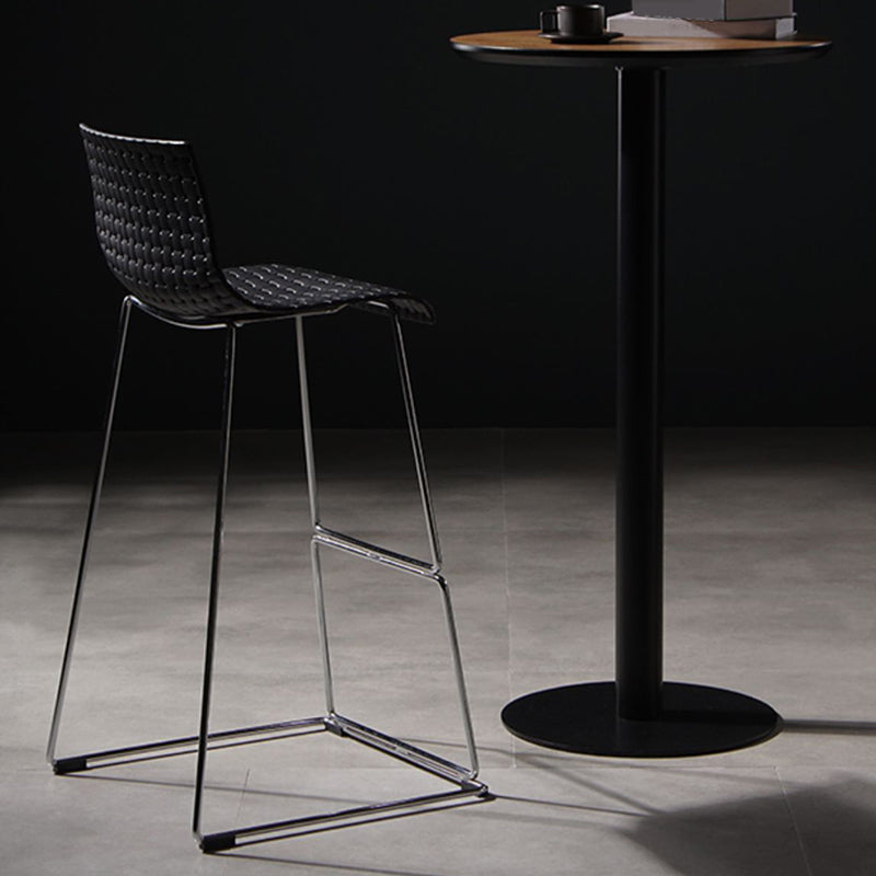 Modern Style Plastic Bar-stool Rectangle Seat Counter Bar Stool with Metal Legs