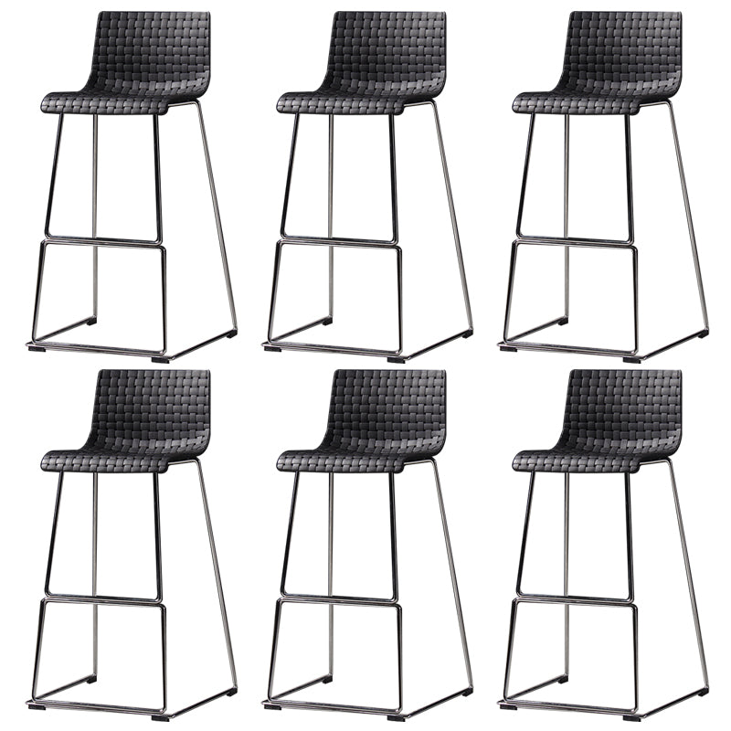 Modern Style Plastic Bar-stool Rectangle Seat Counter Bar Stool with Metal Legs